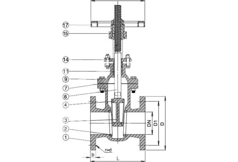 Cast Iron Rising Stem Gate Valve, JIS 10K